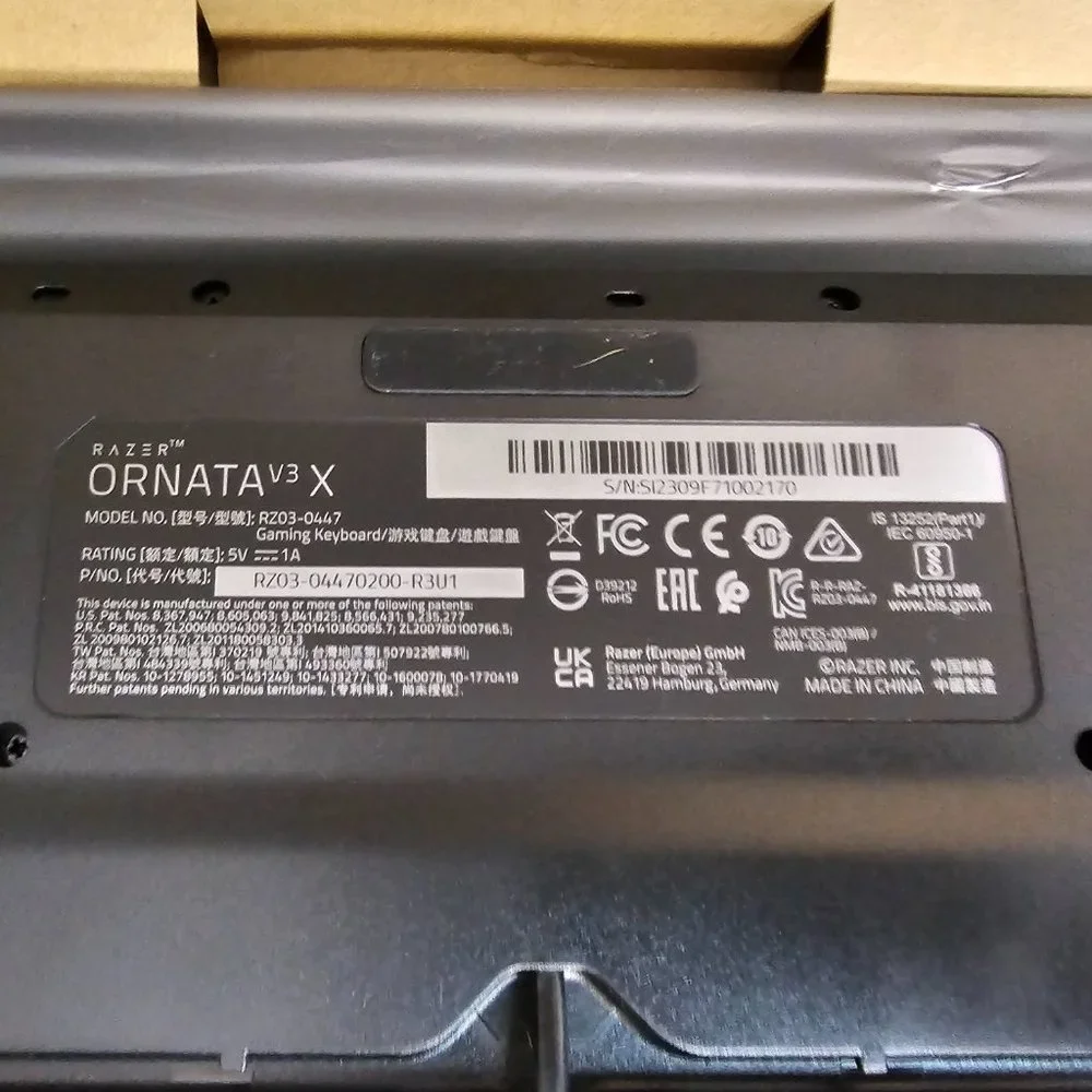 Razer Ornata V3 X Low Profile Gaming Keyboard for PC tested open box complete